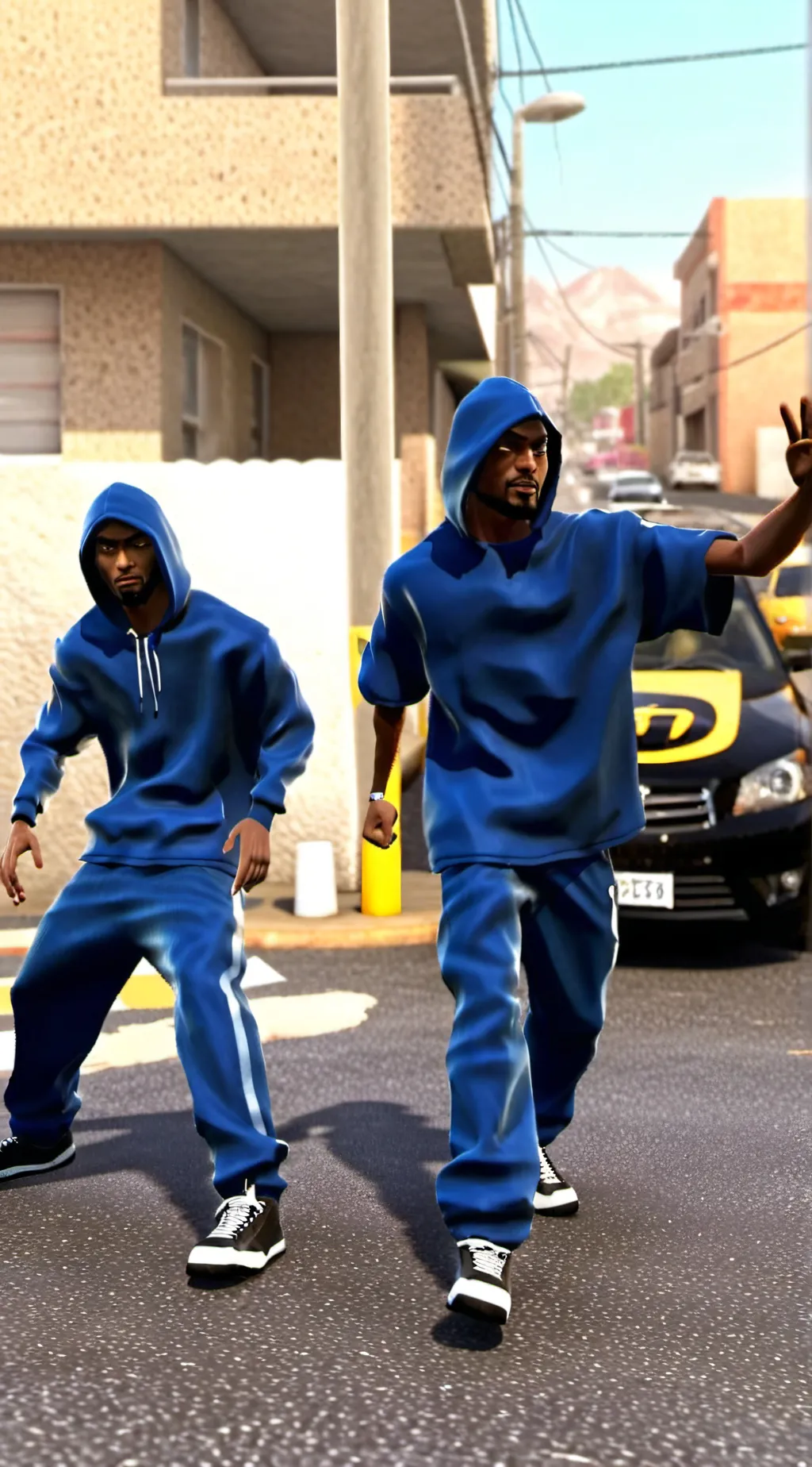 ai character: Crip gang 🤏🏾 background