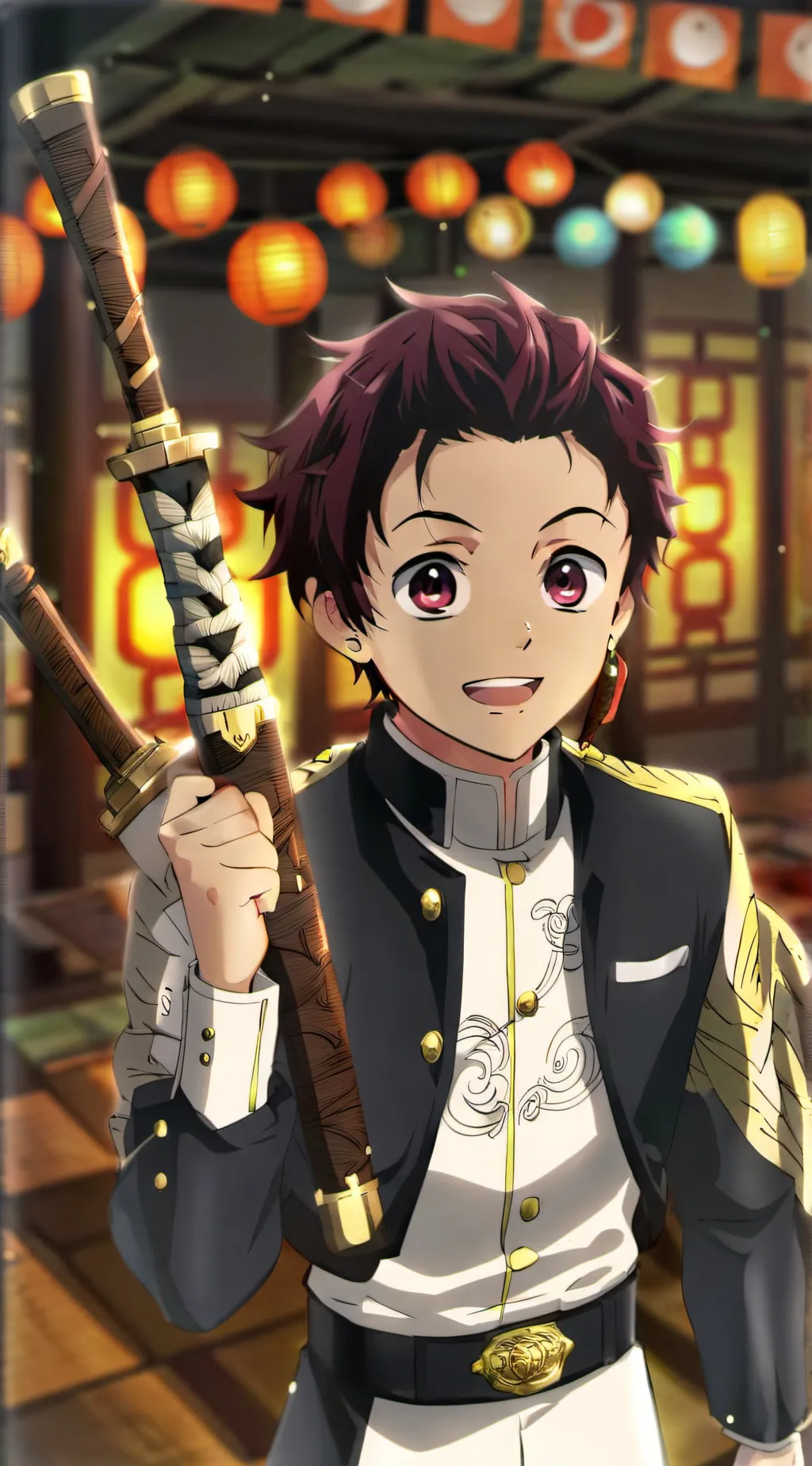 ai character: Tanjiro kamado background
