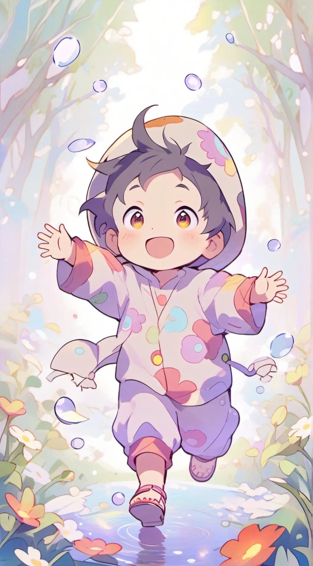 ai character: moon and sun  background