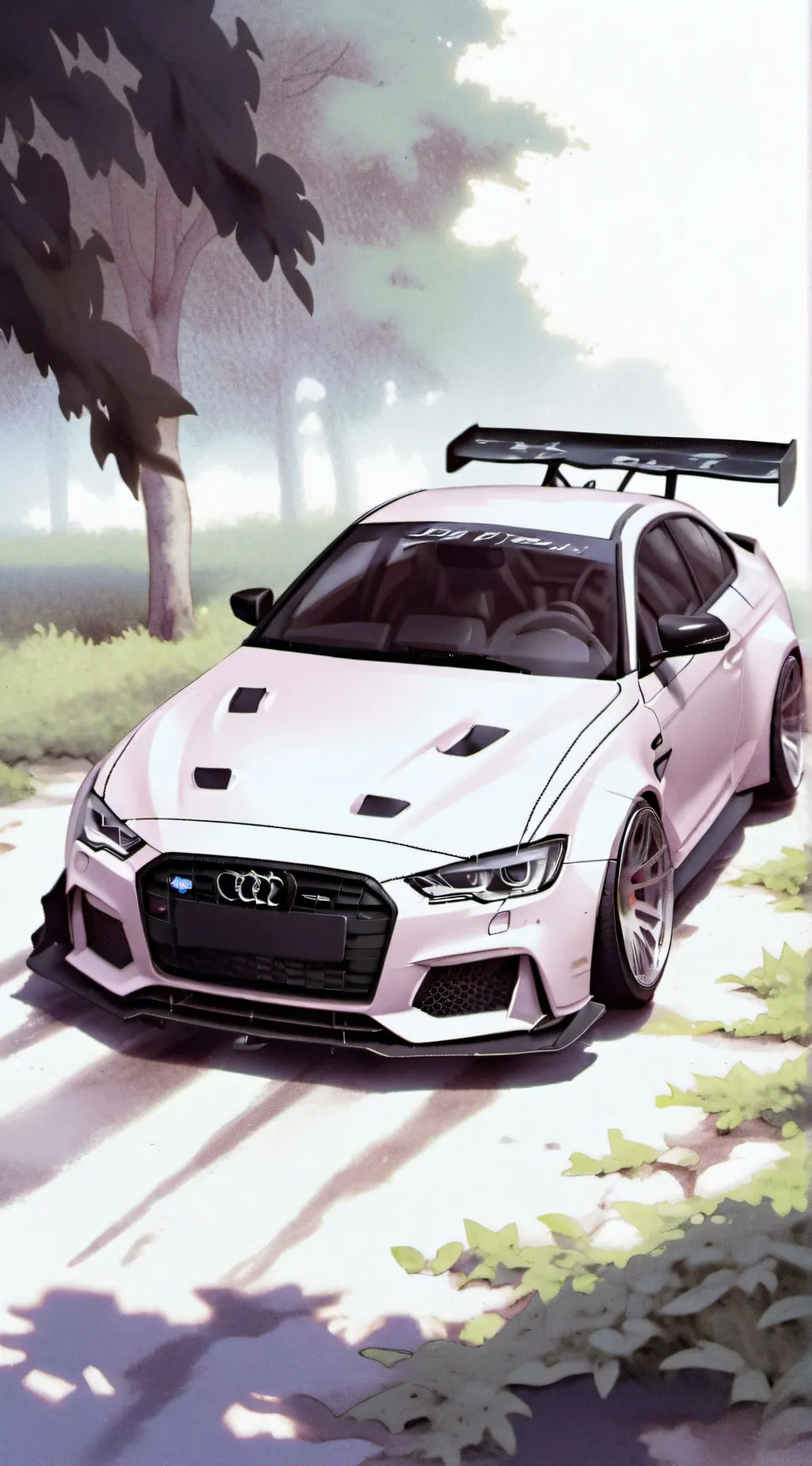 ai character: Audi r8 background