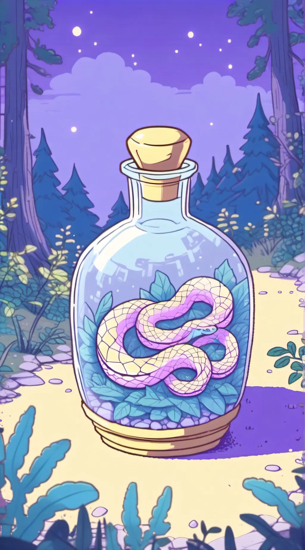 ai character: Snake potion background