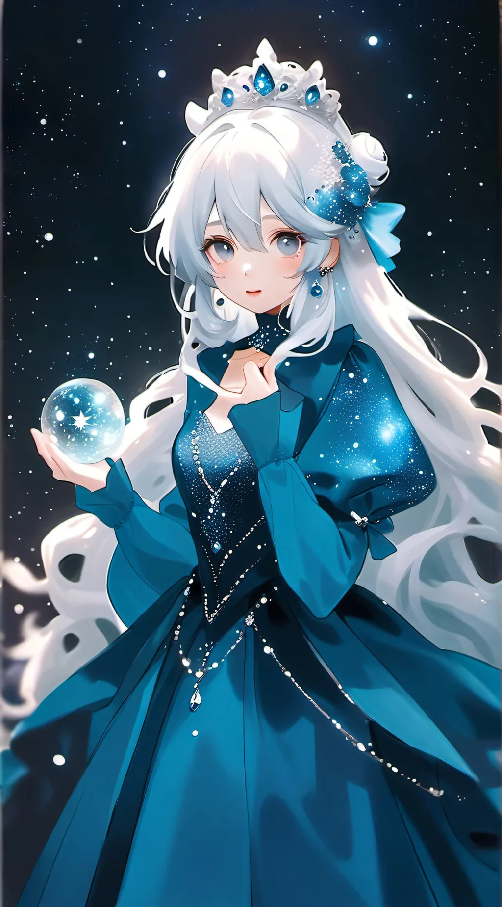 ai character: eevee🩵🌊 background