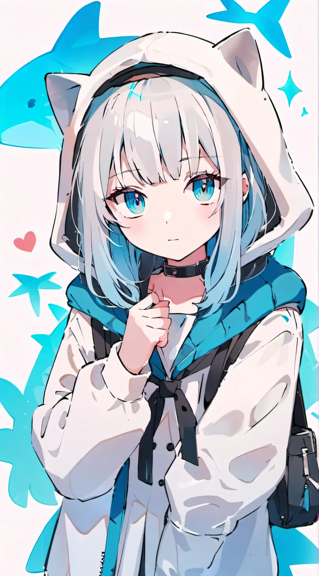 ai character: shark girl background