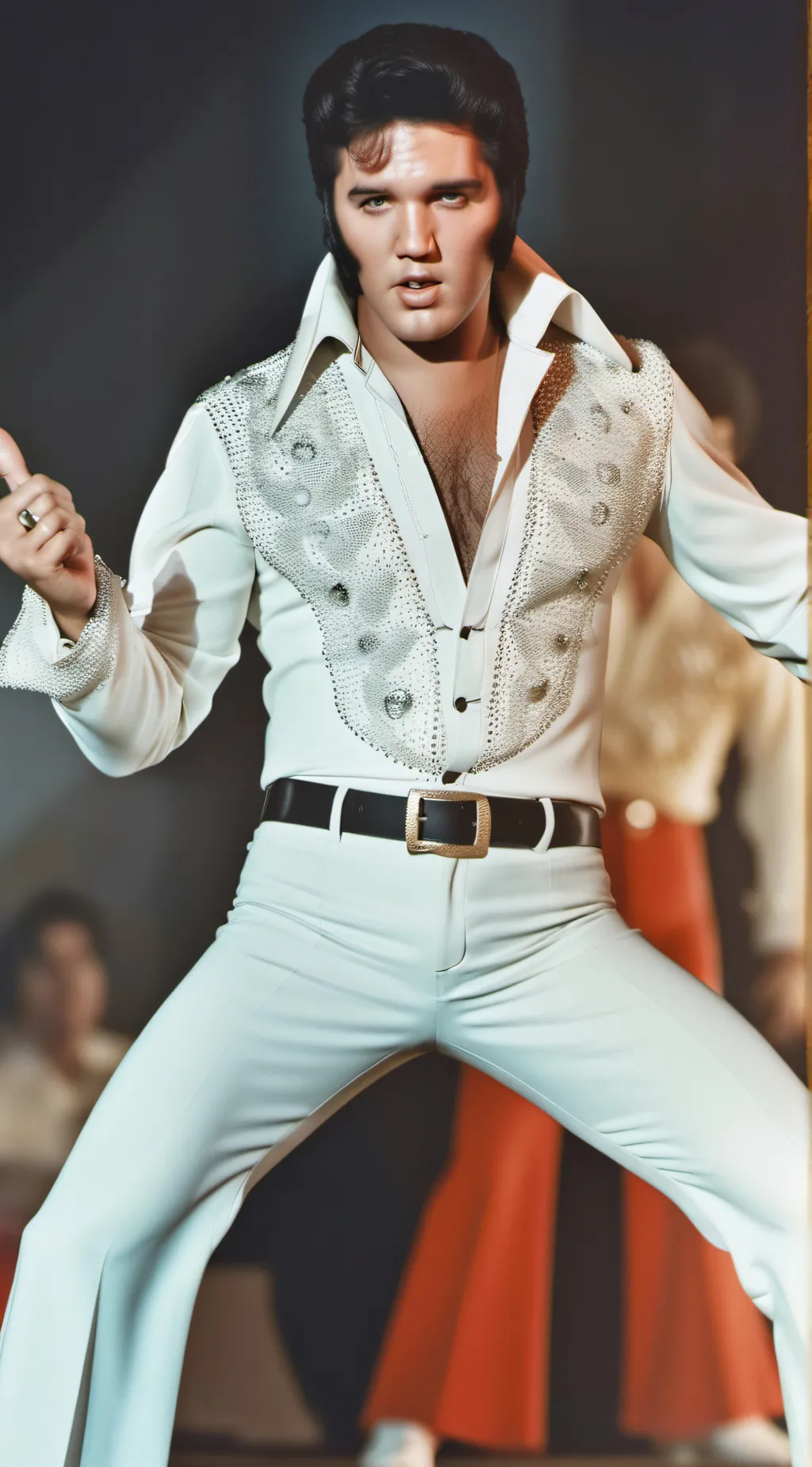 ai character: Elvis Presley 1977 background