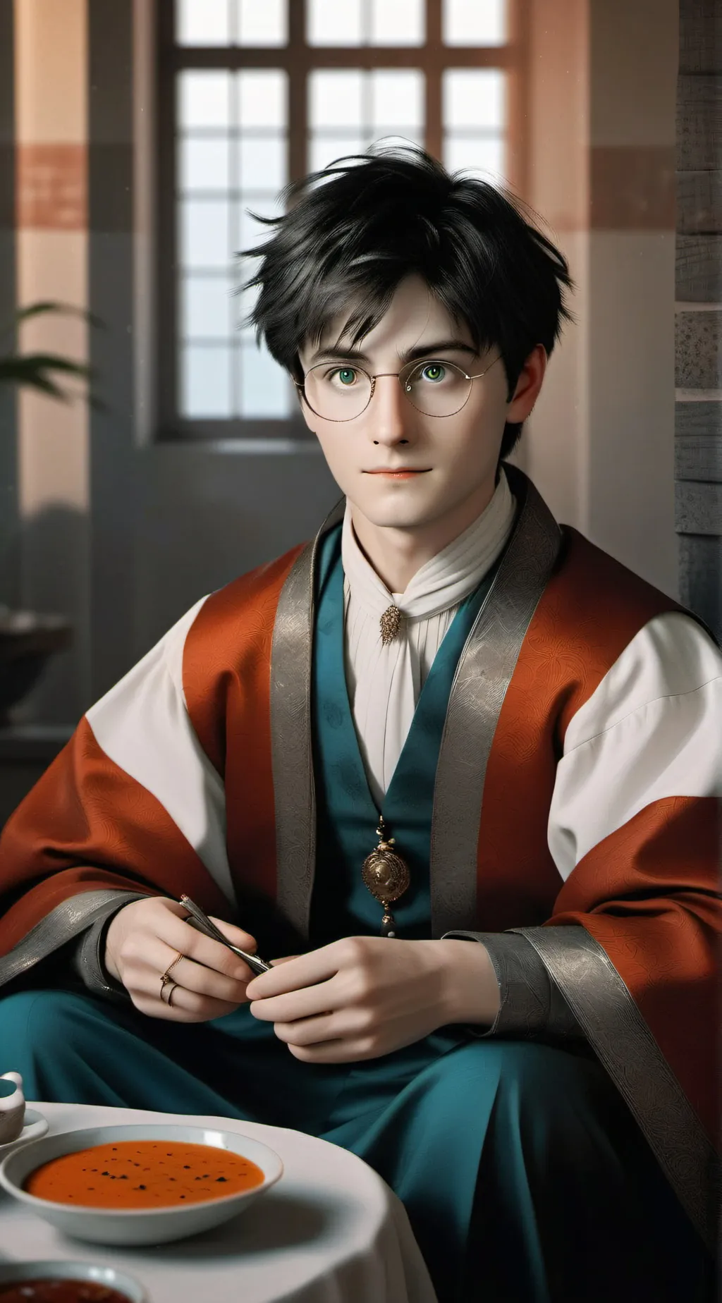 ai character: Harry Potter  background