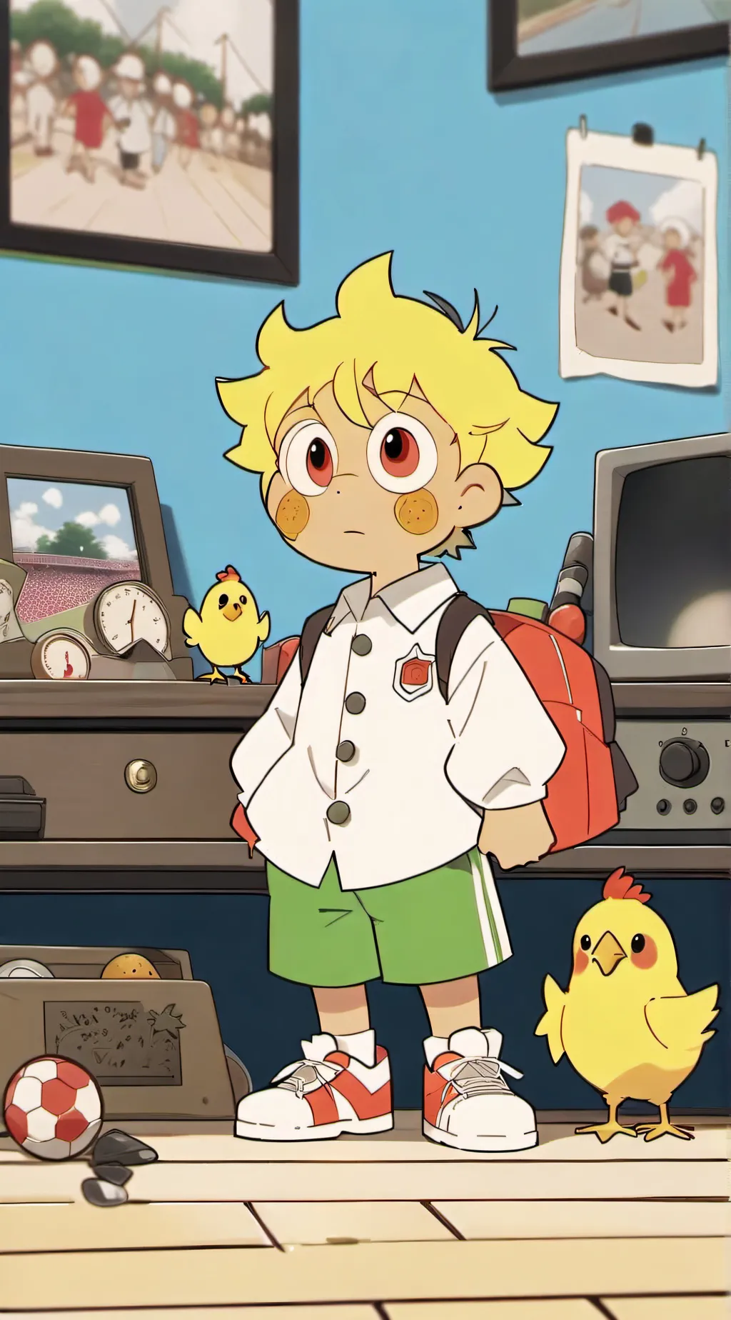 ai character: Kickin chicken  background