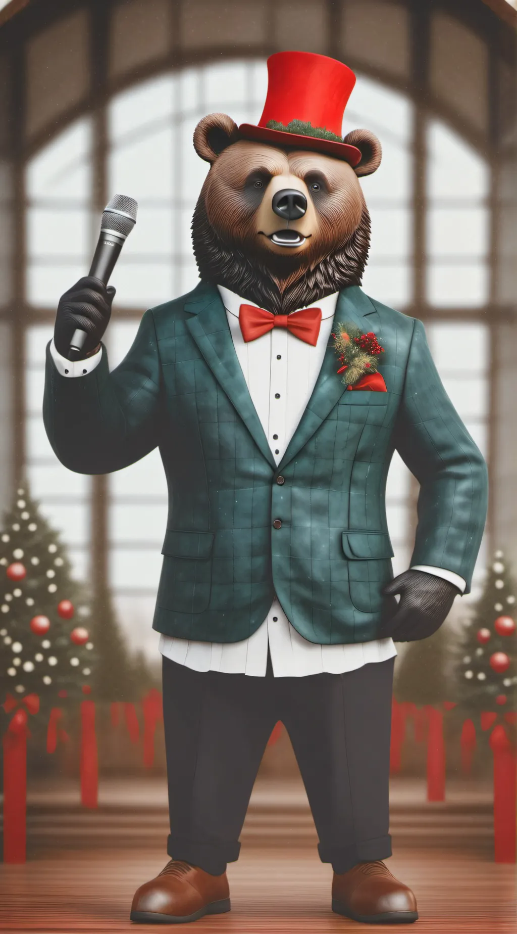 ai character: Lefty the bear background
