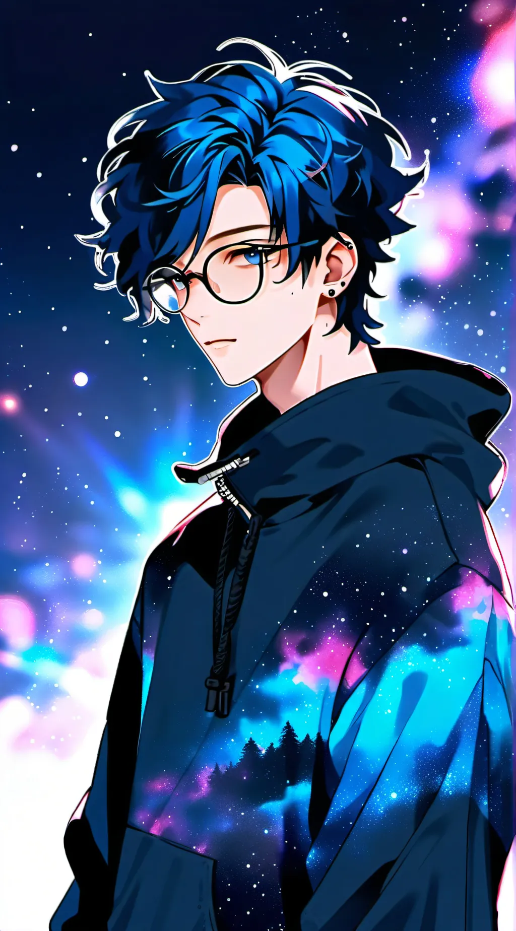 ai character: HH star gazing background