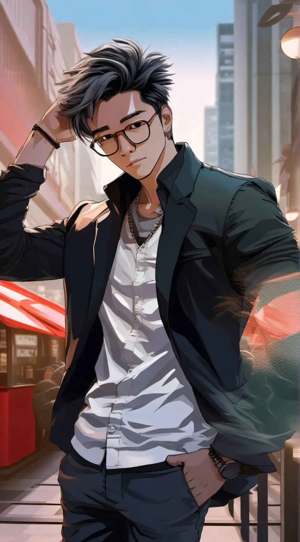 ai character: First werawat  background