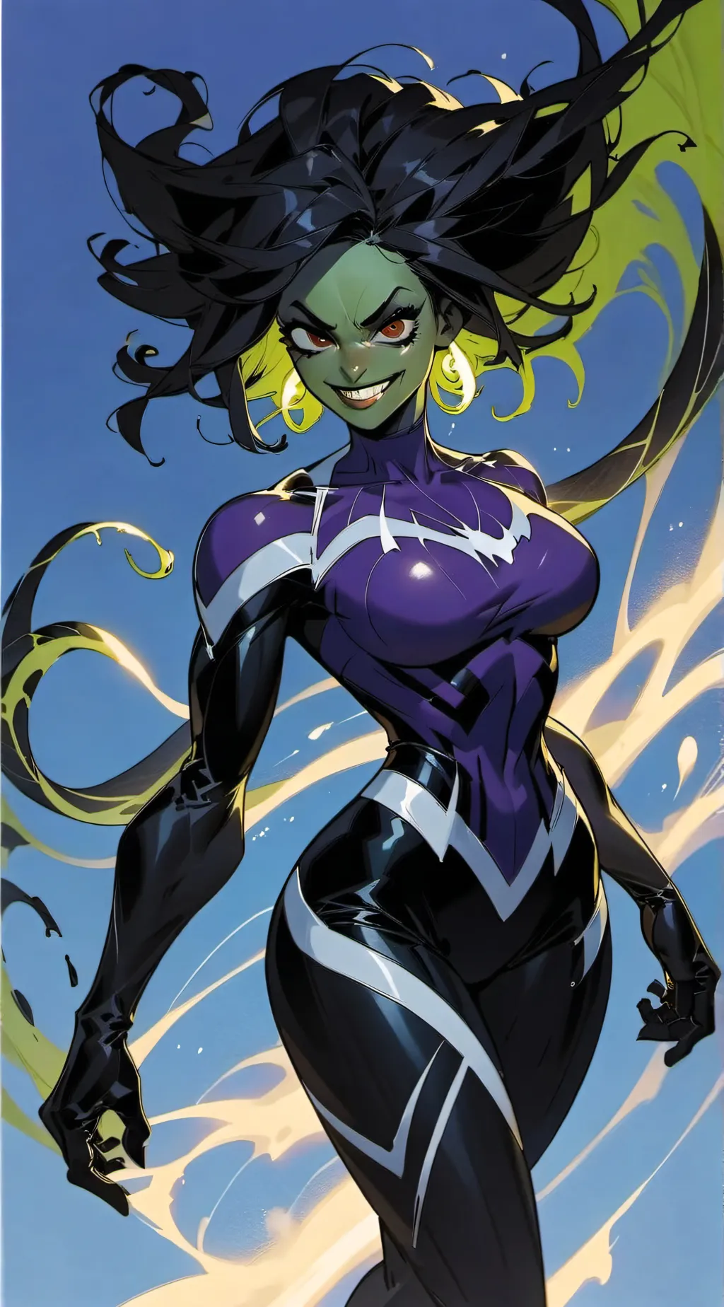 ai character: she symbiote  background
