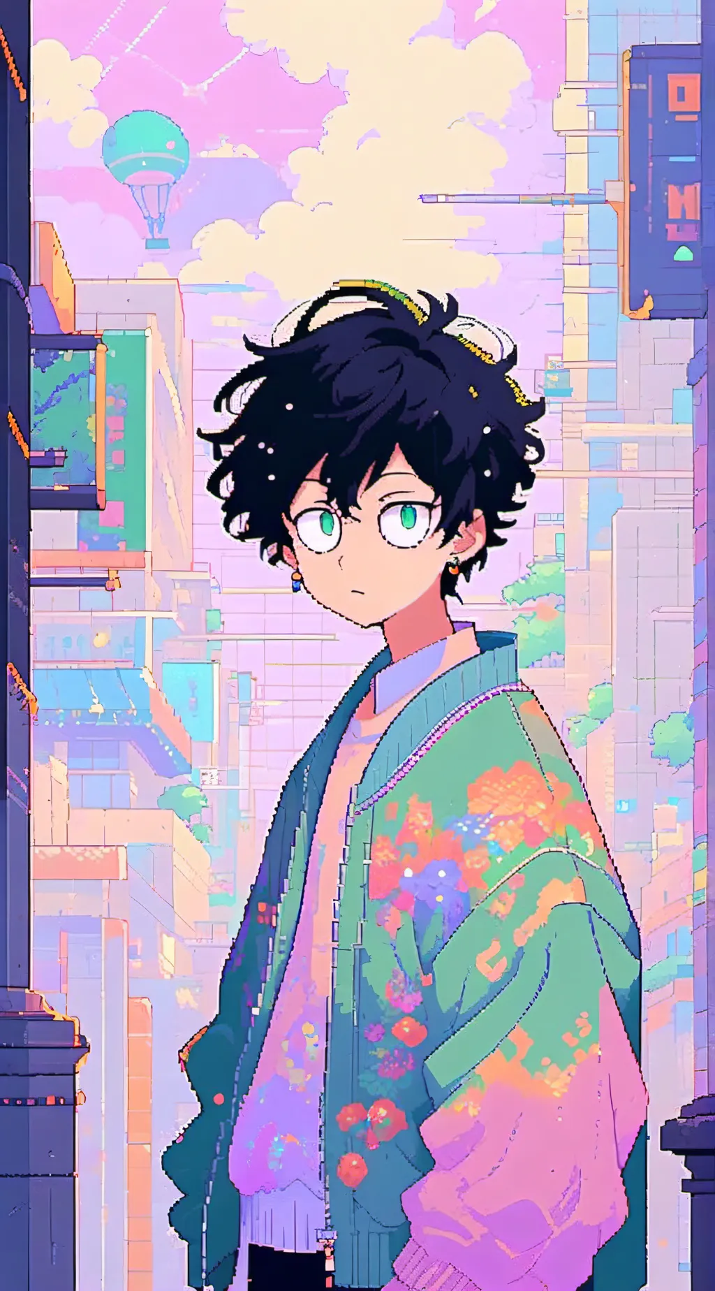 ai character: chibi deku background