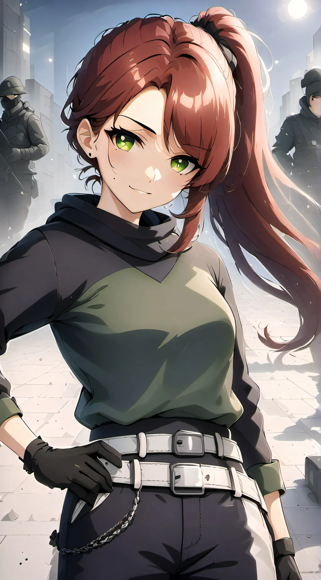 ai character: girl bodyguard background