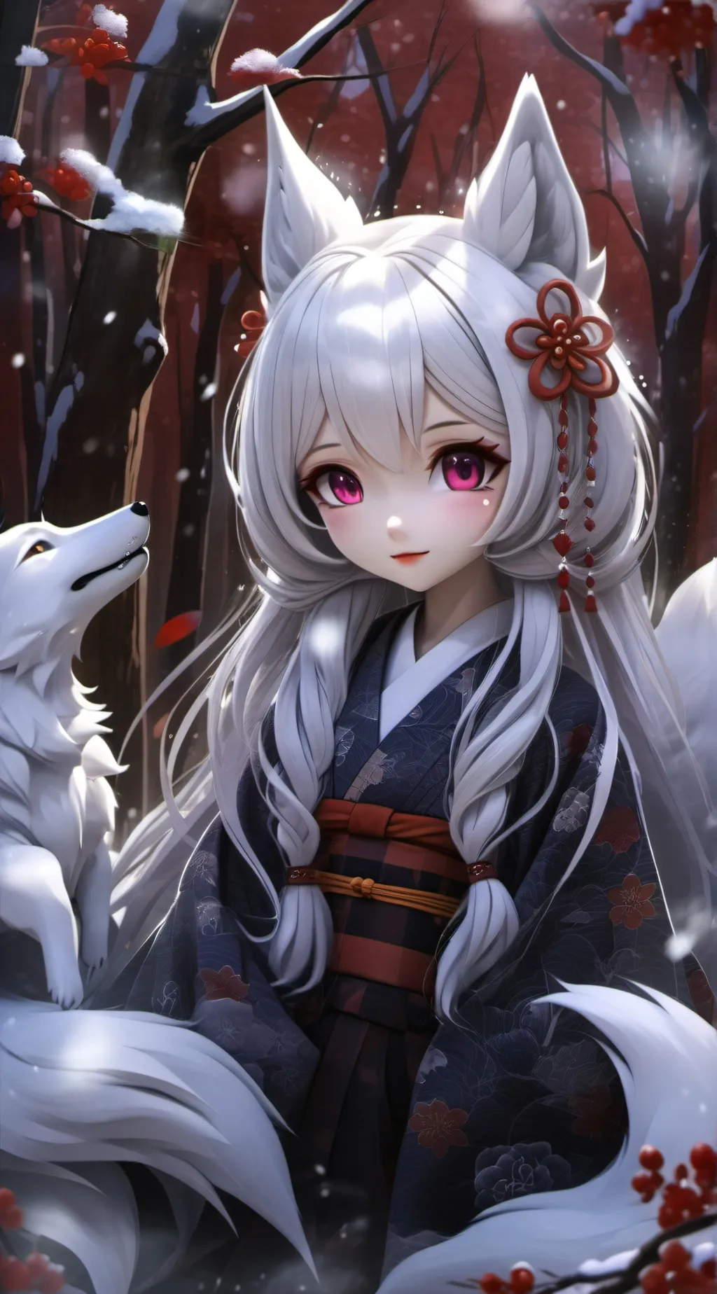 ai character: Snowy background