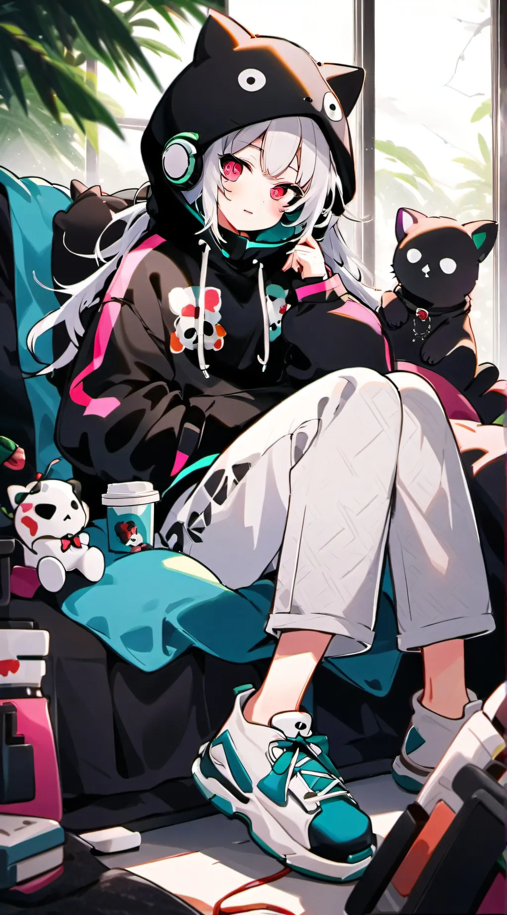 ai character: LILY + HACKER-CHAN background