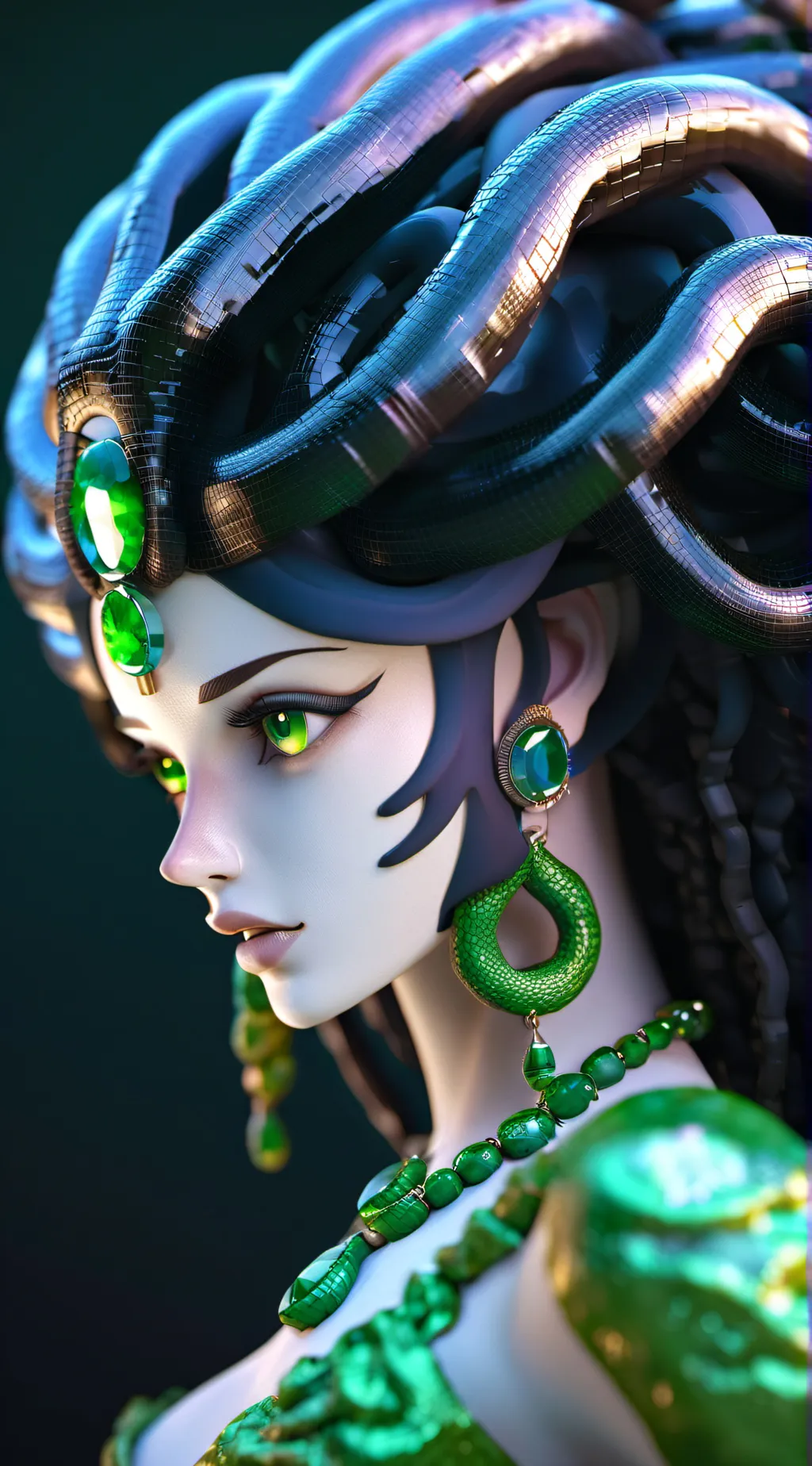 ai character: Medusa  background