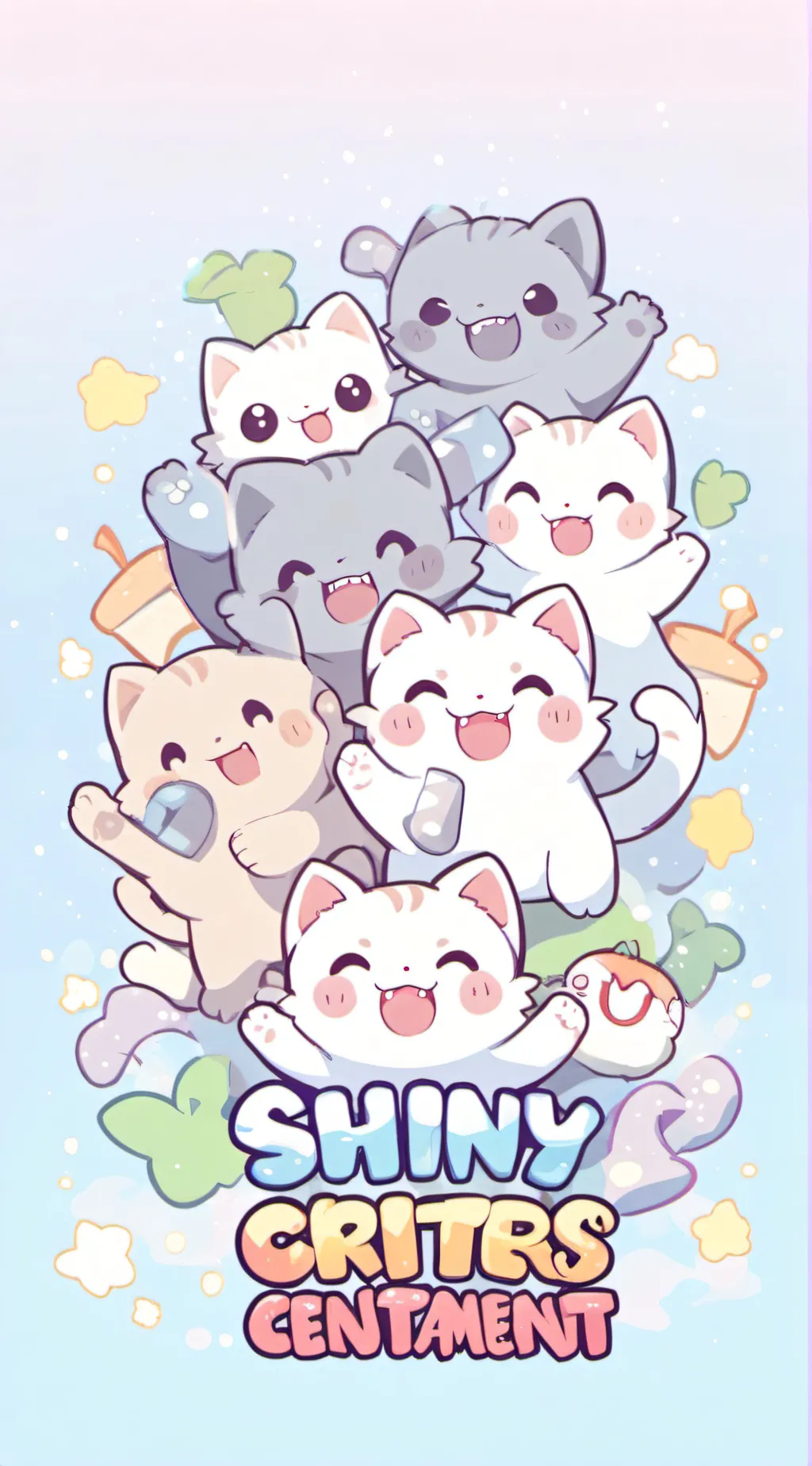 ai character: smiling critters background