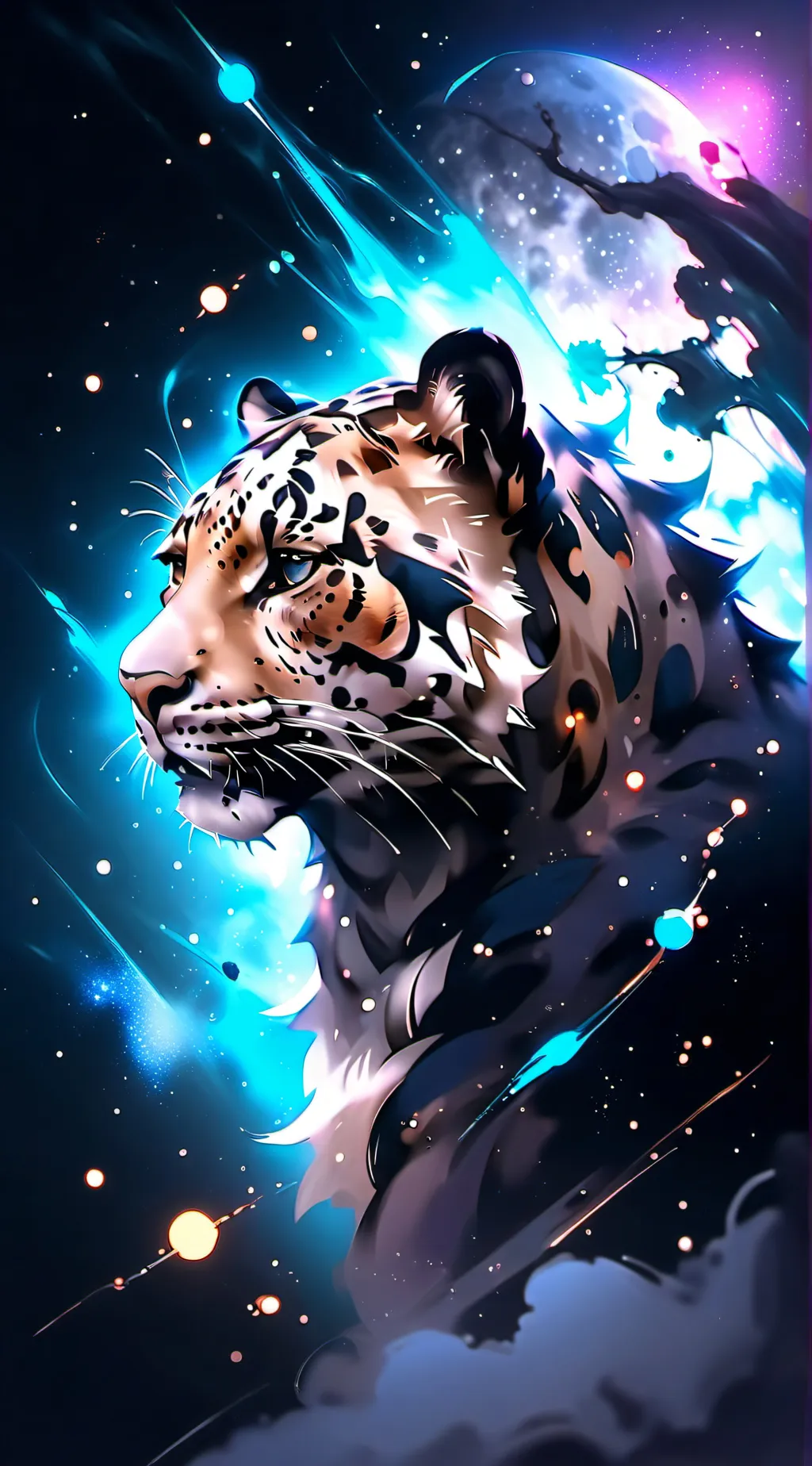 ai character: Galaxy leopard! background