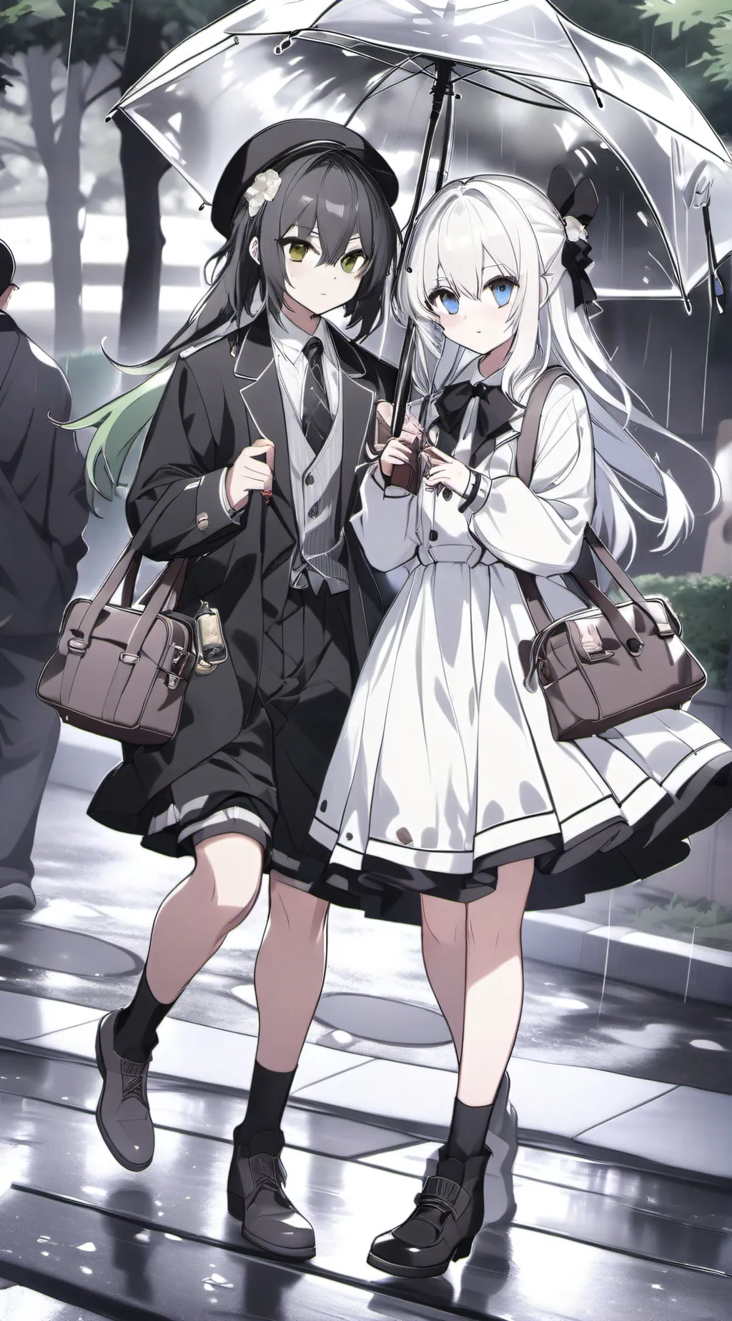 ai character: Black and Rose background