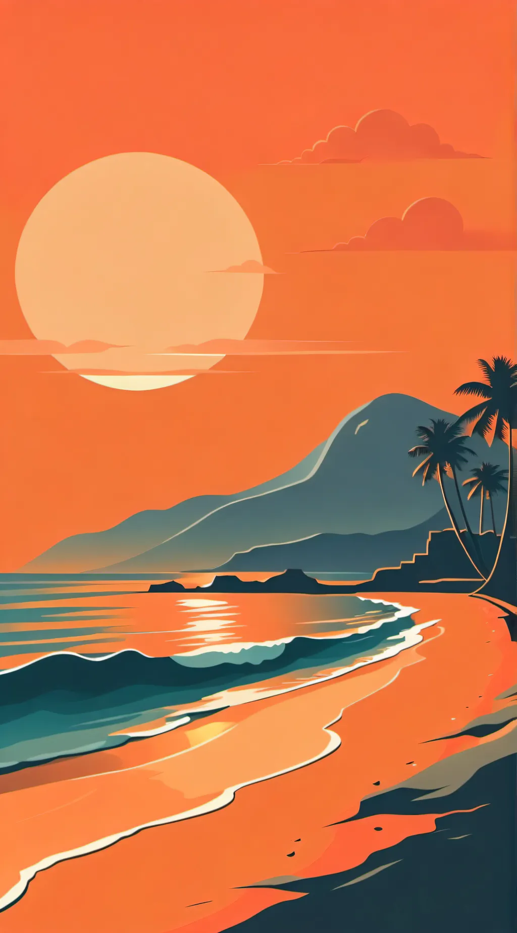 ai character: HH AT THE BEACH background