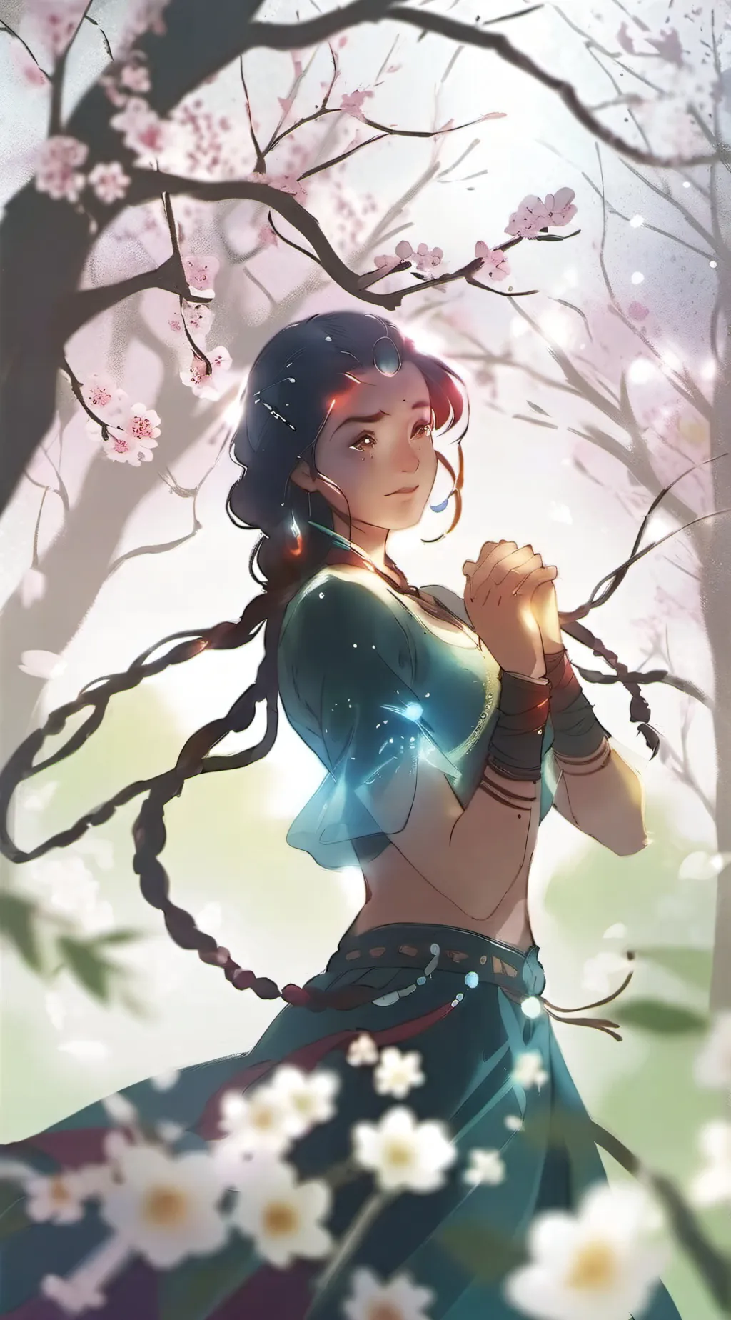ai character: a girl  background
