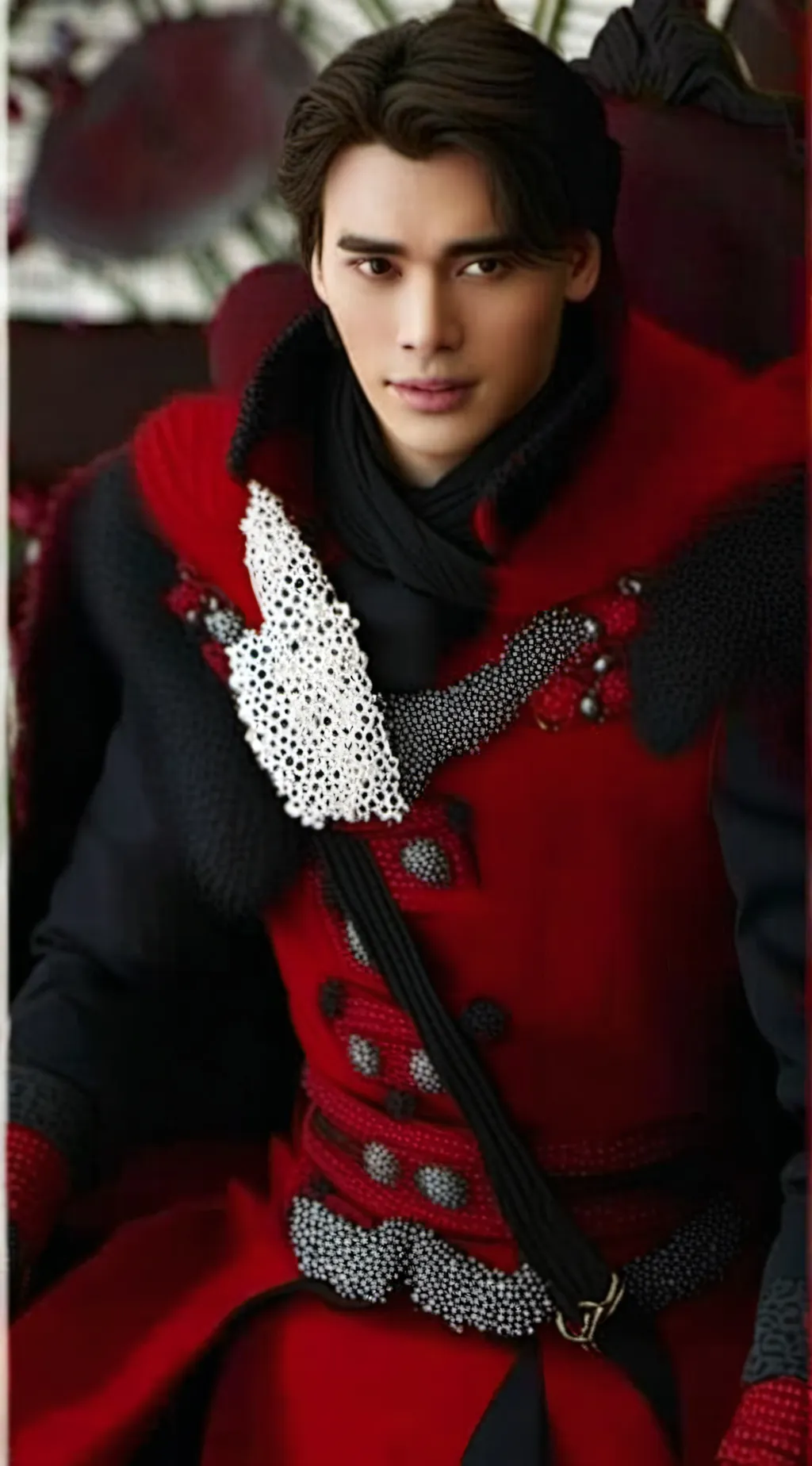ai character: Hook rise of red background