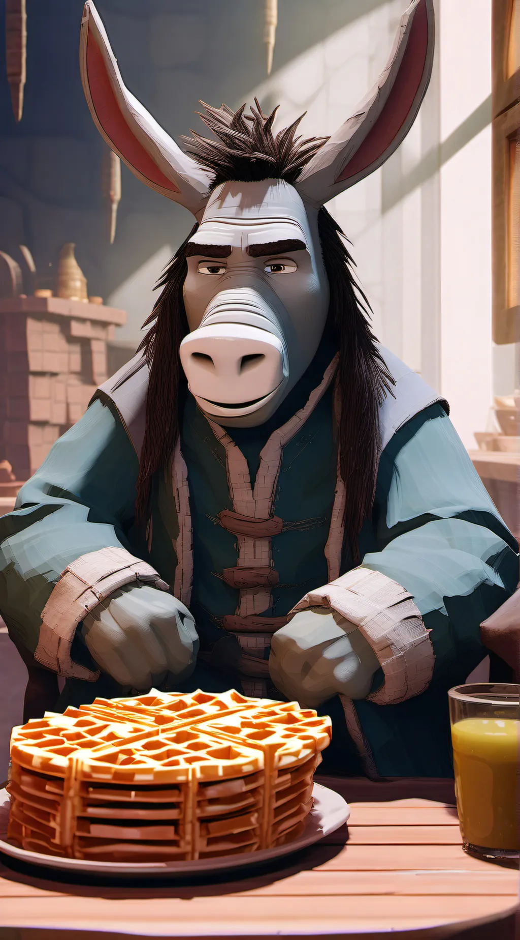 ai character: Donkey Mc Stuffins background