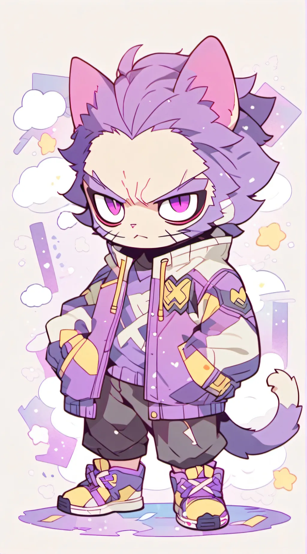 ai character: Catverine  background