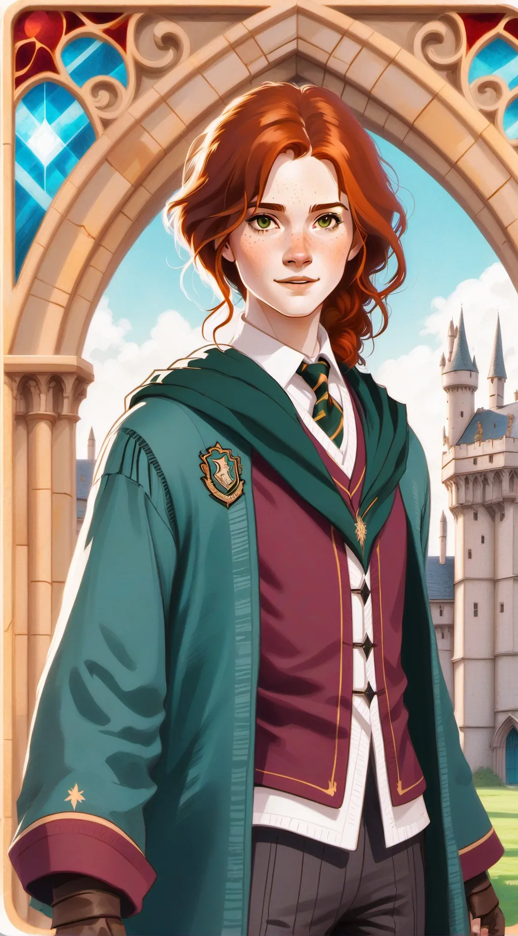 ai character: Hogwarts❤️🧡 background
