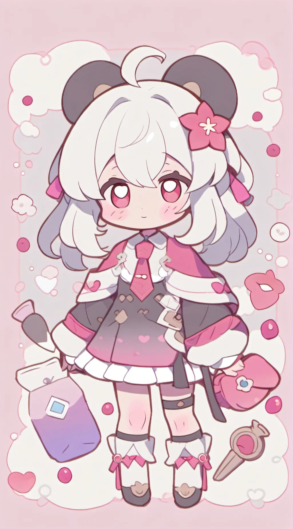 ai character: Rainbow background