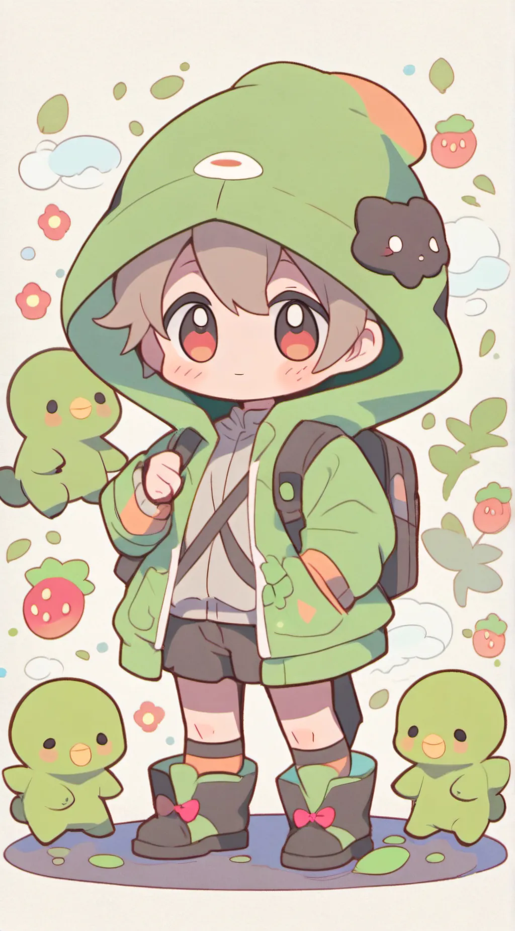 ai character: smiling crater background