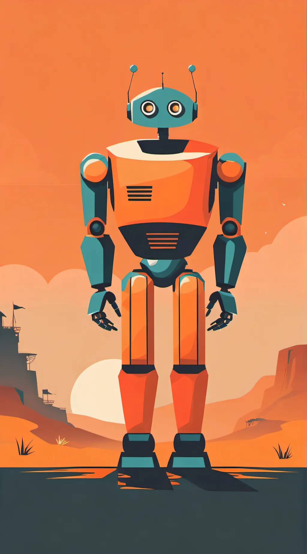 ai character: math robot background