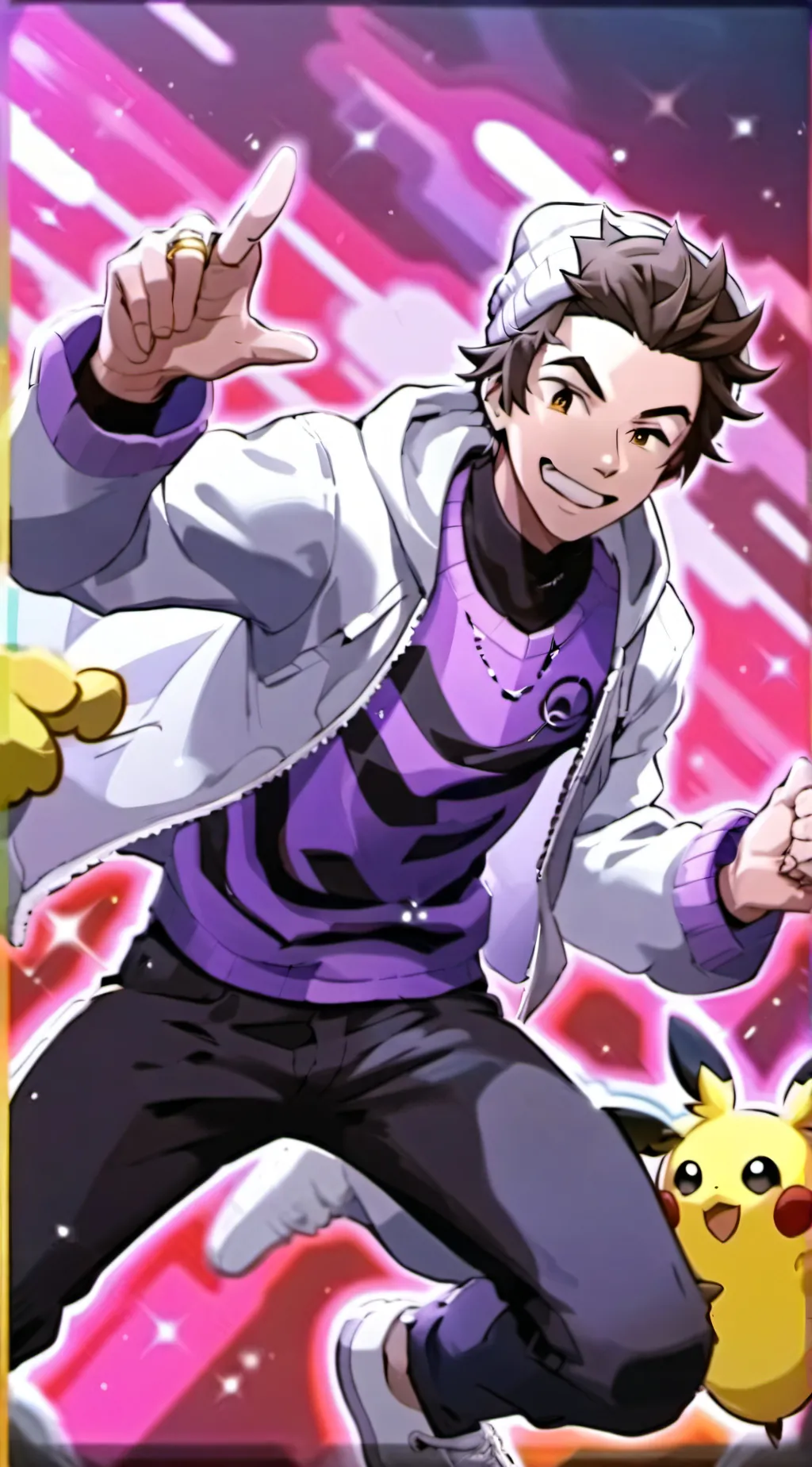 ai character: Purple cliff background