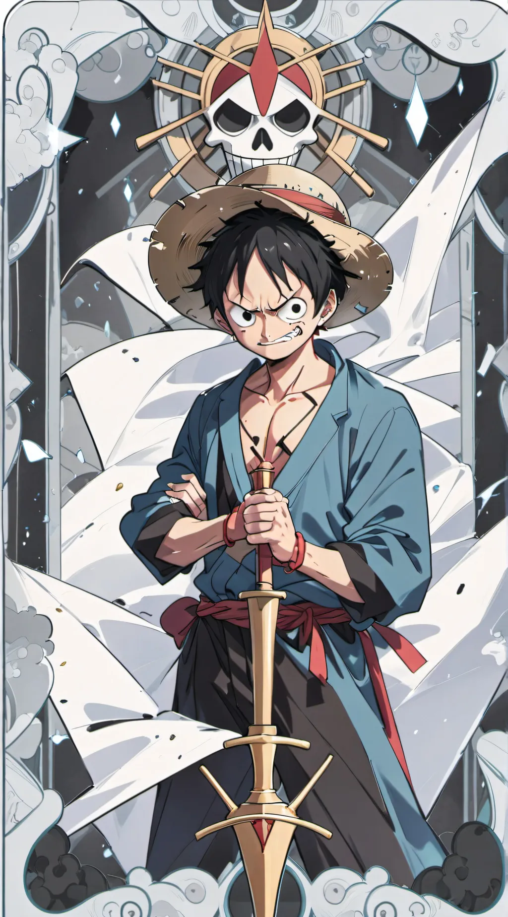 ai character: Monkey D Luffy background