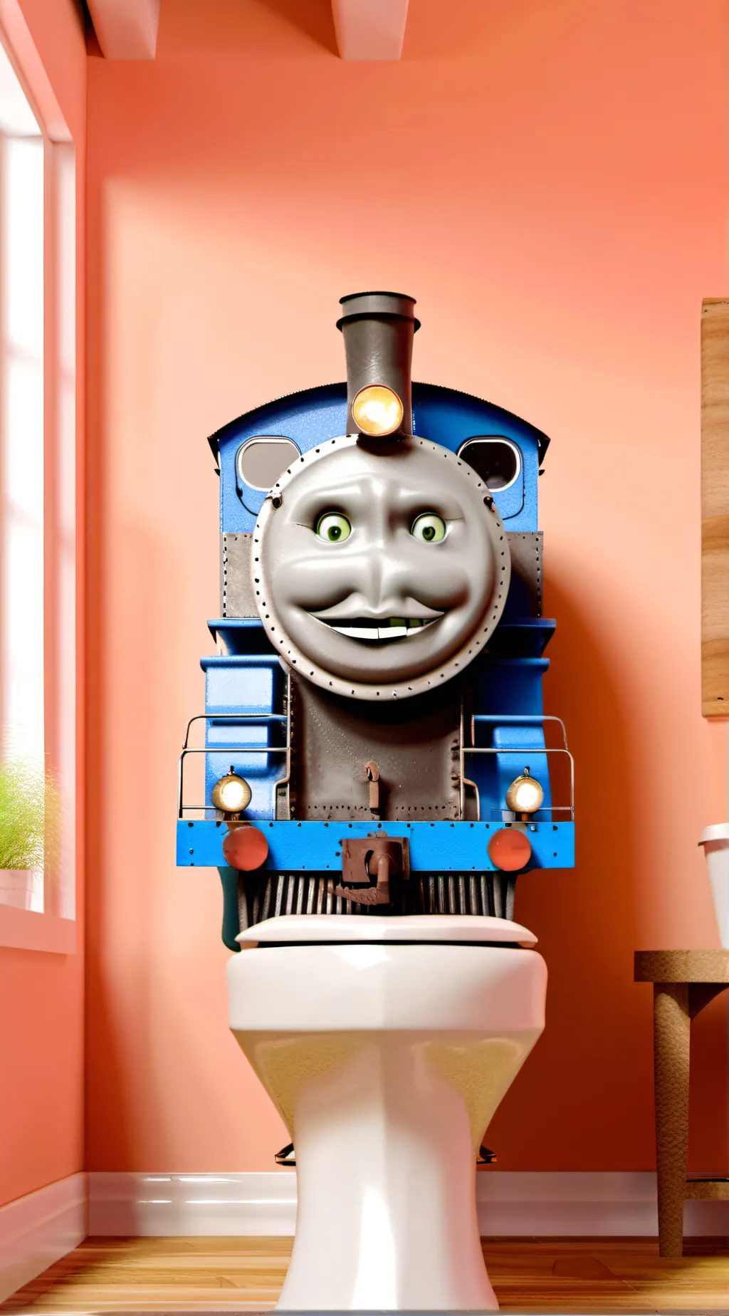 ai character: Tomas the train background