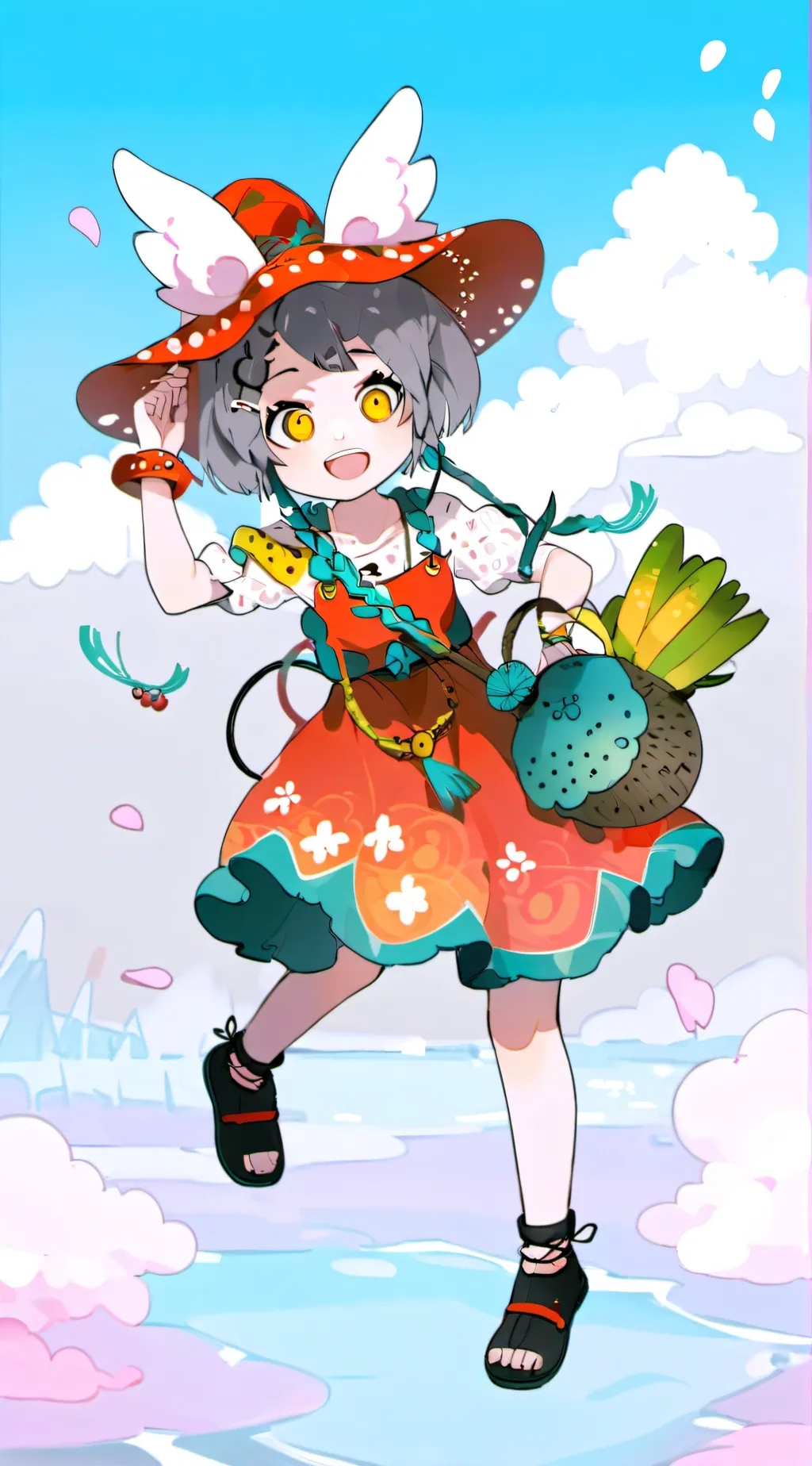 ai character: Hello kitty background