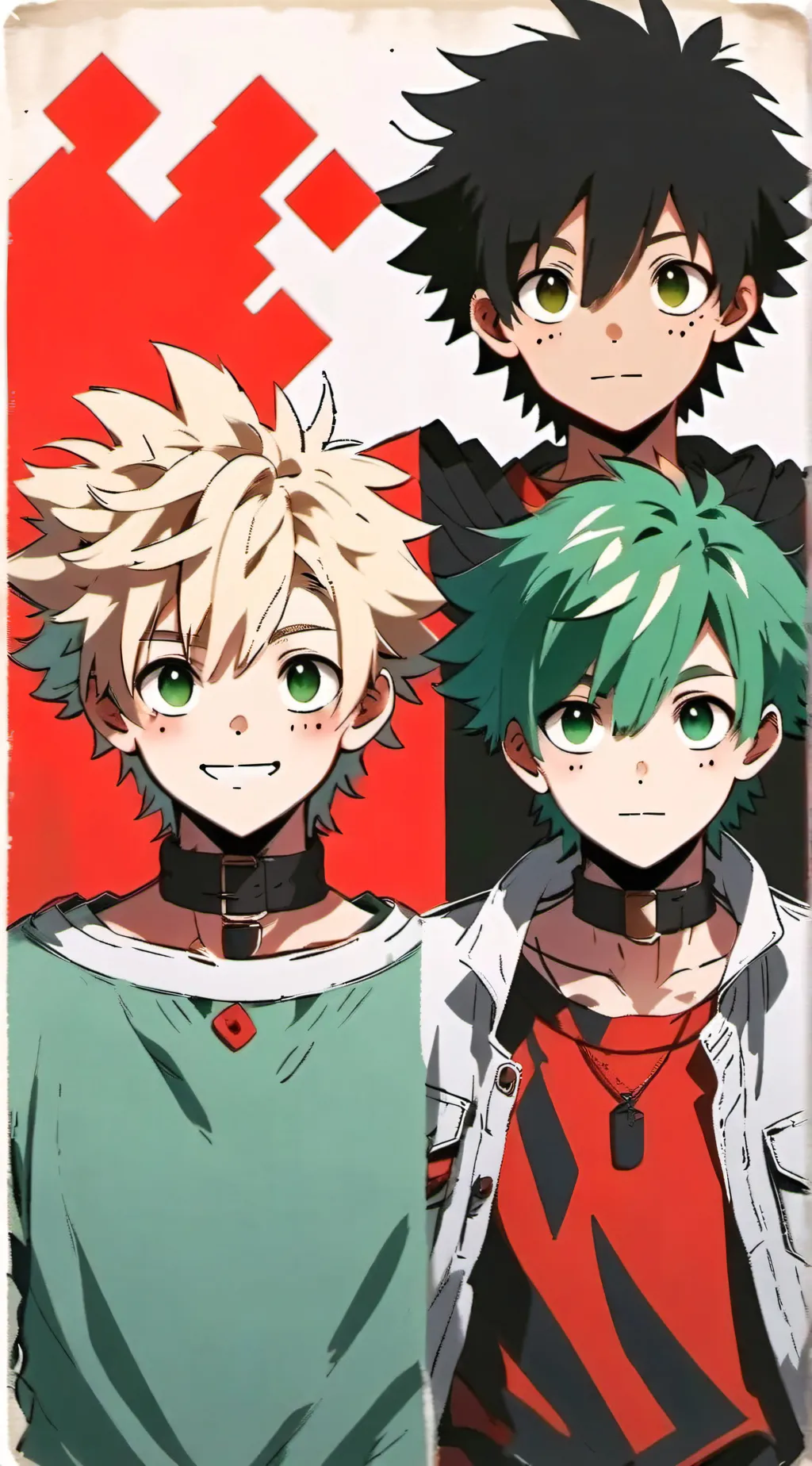 ai character: bakugo,deku,tudoro background