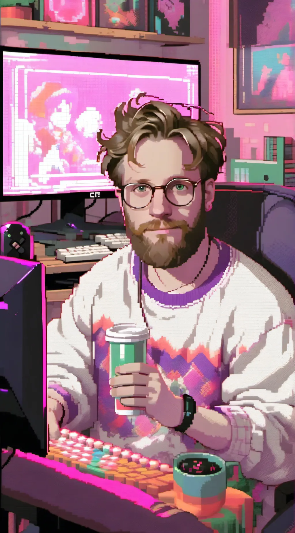 ai character: Retro guy background
