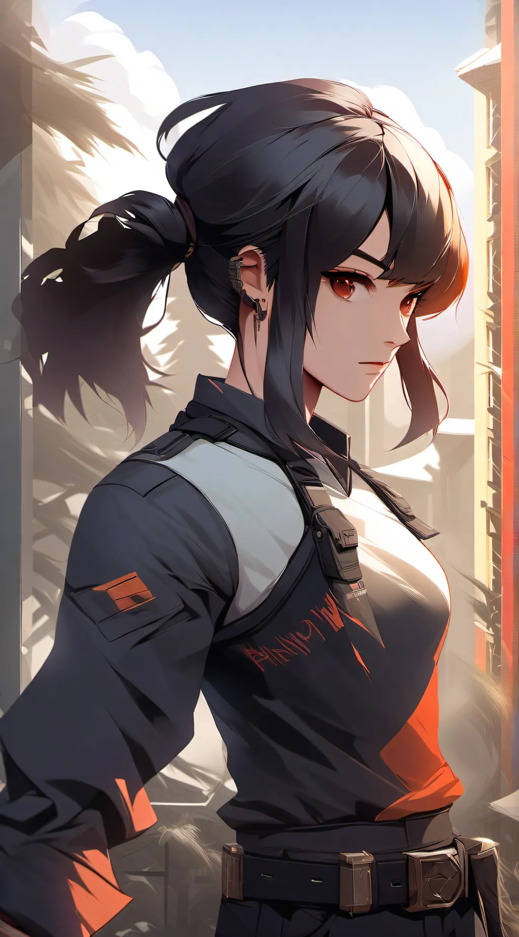 ai character: uzi n v j  background