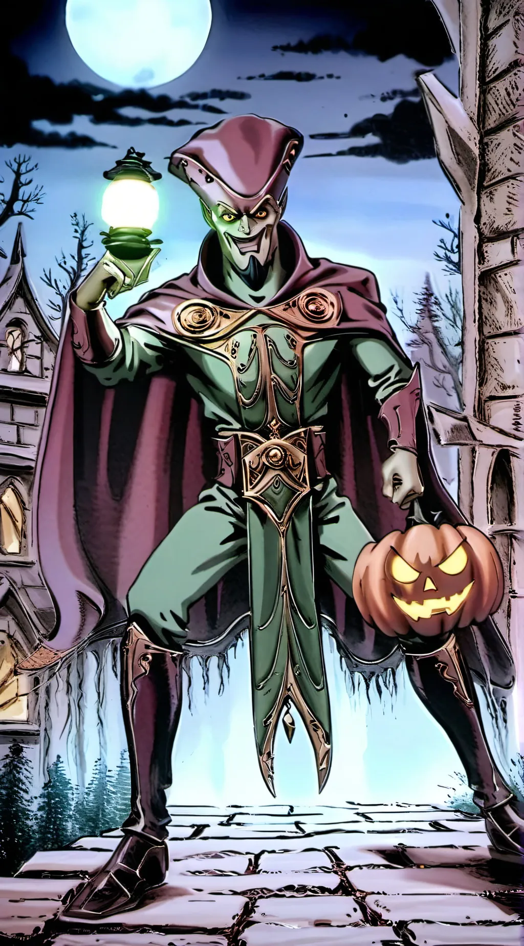 ai character: Green Goblin background