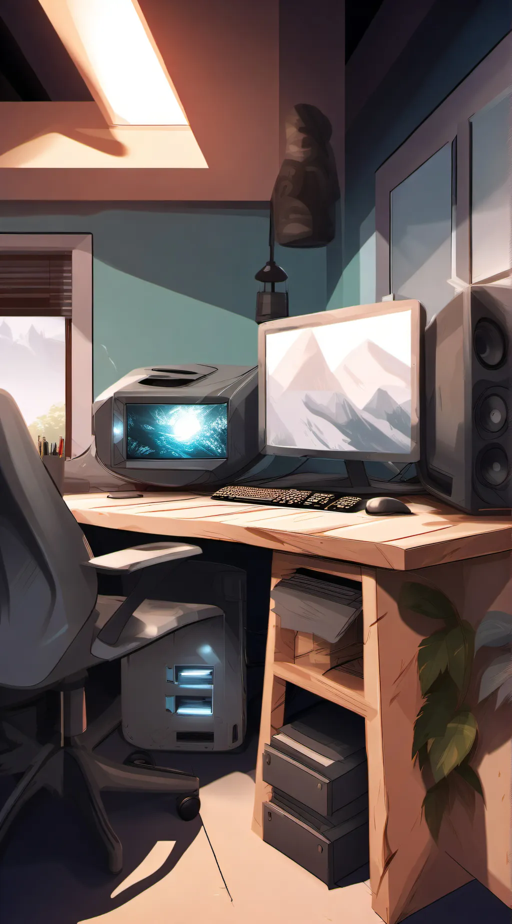 ai character: stream background