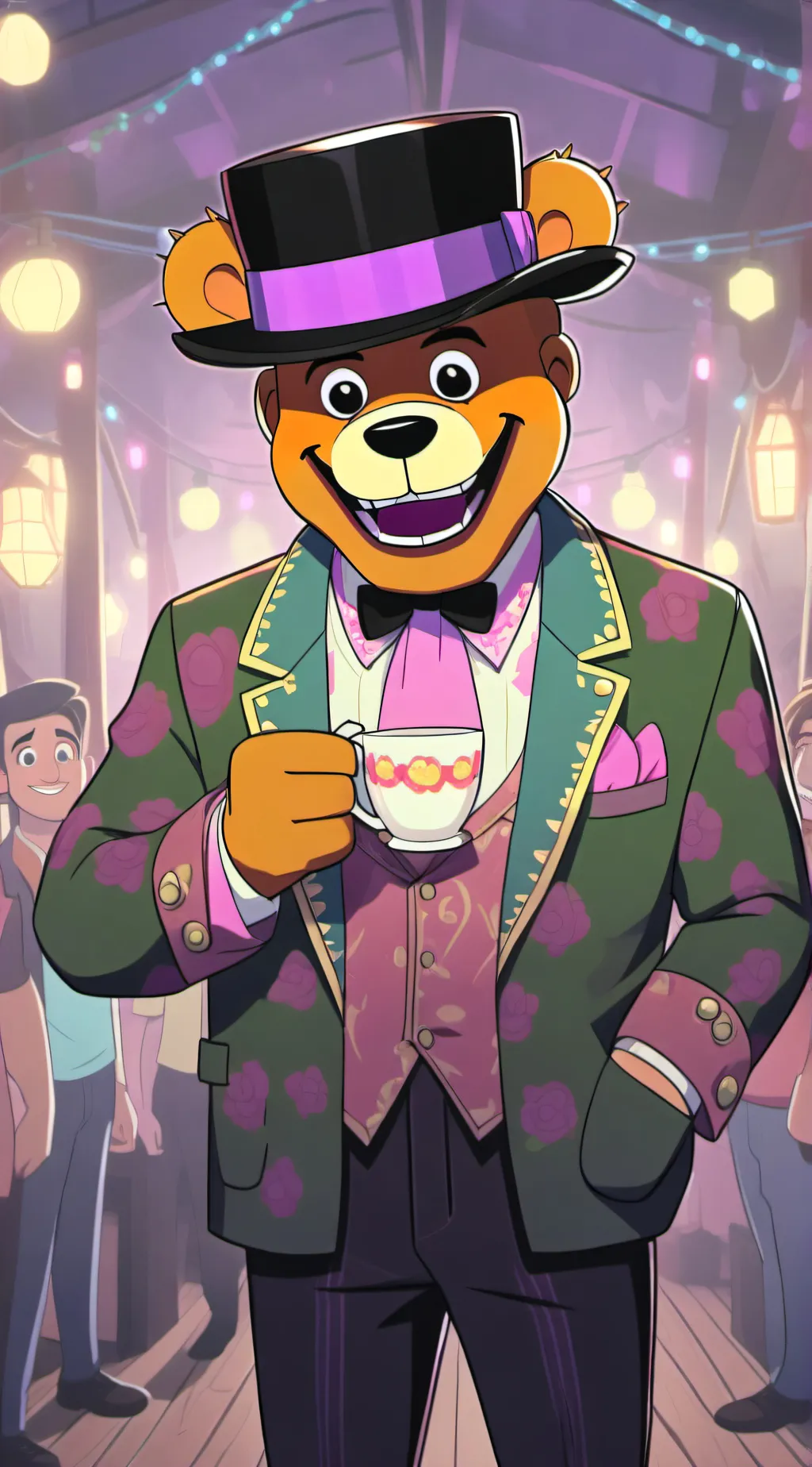 ai character: Freddy fazbearcrew background
