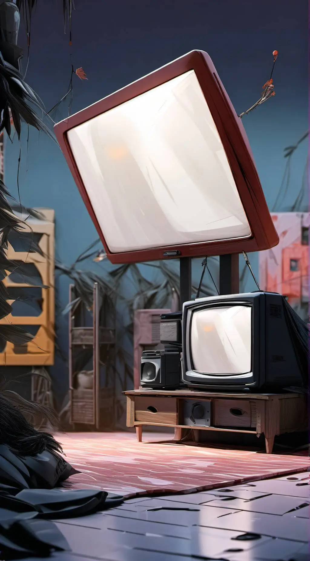 ai character: tvwoman sus background