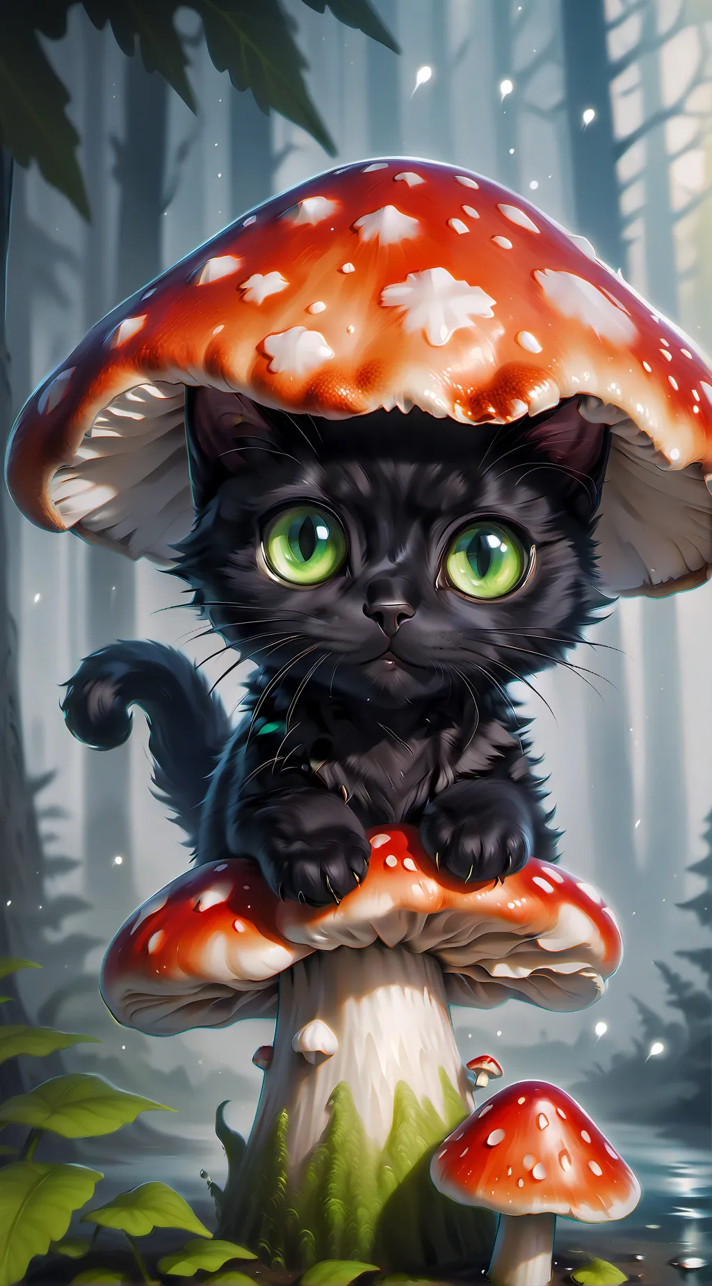 ai character: mushroom  background