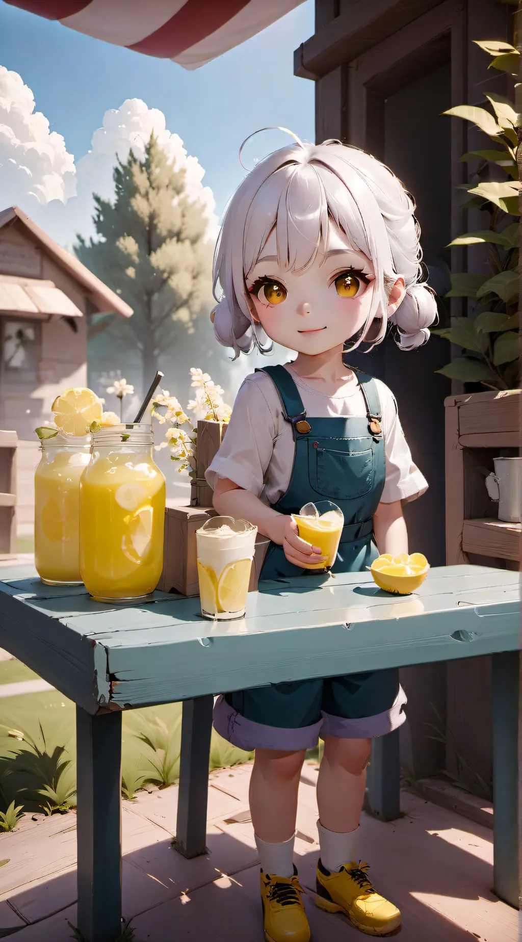 ai character: Lemonade gurl background