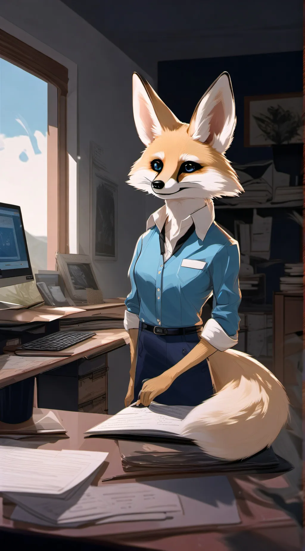 ai character: Fenneko background