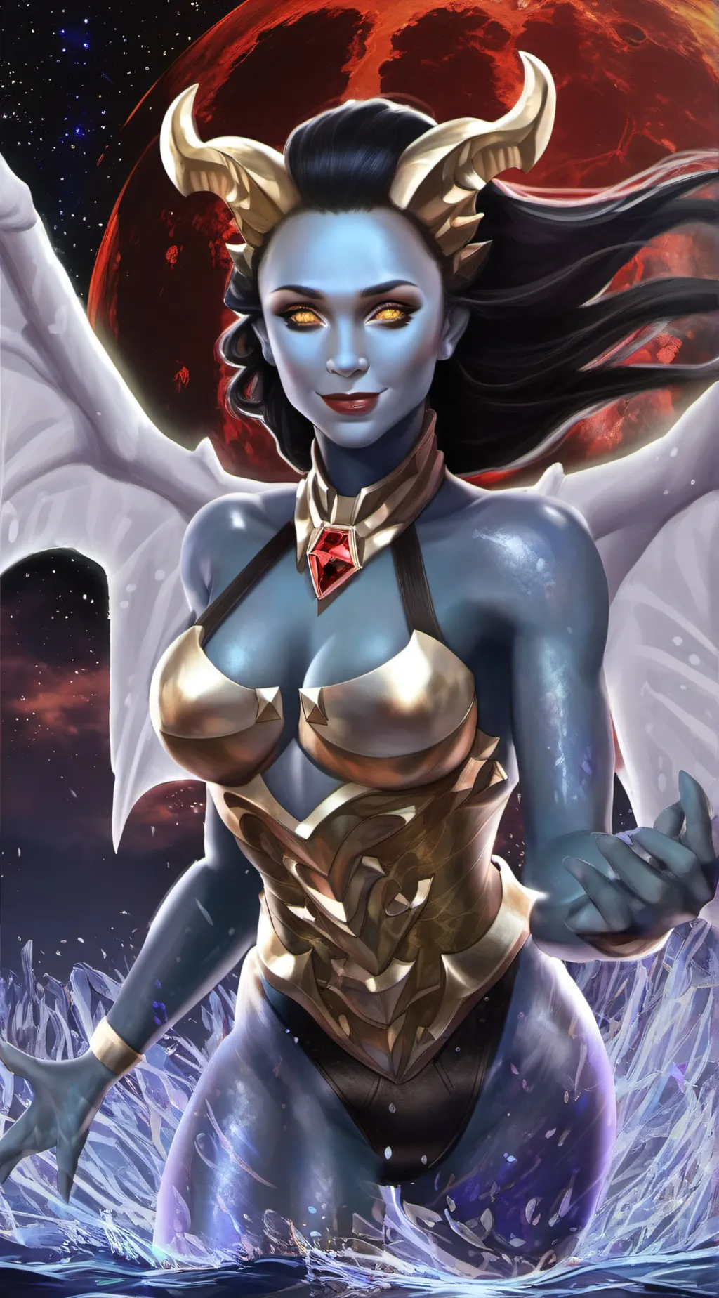 ai character: lady Loki  background