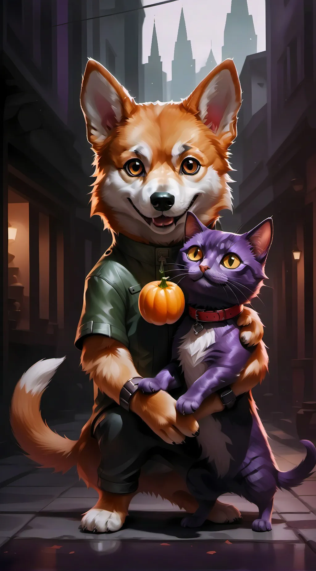 ai character: dogday and catnap background