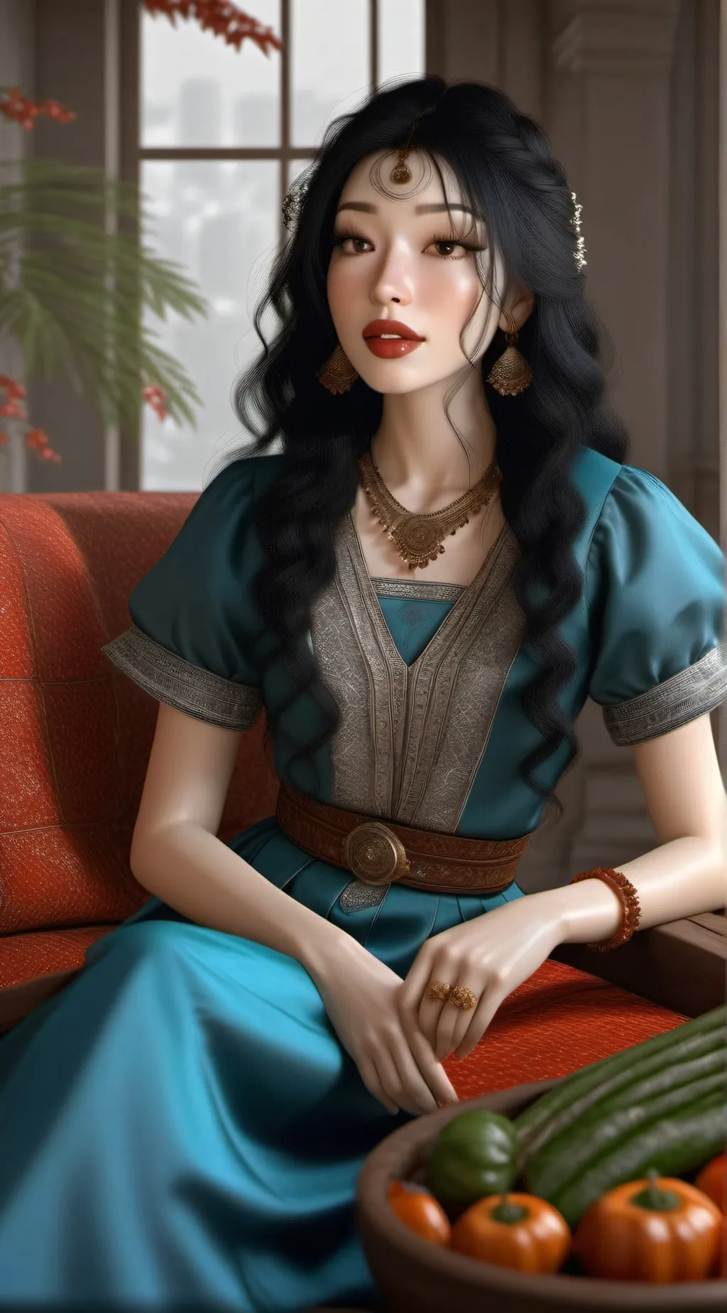 ai character: Lena Foxx🖤 background