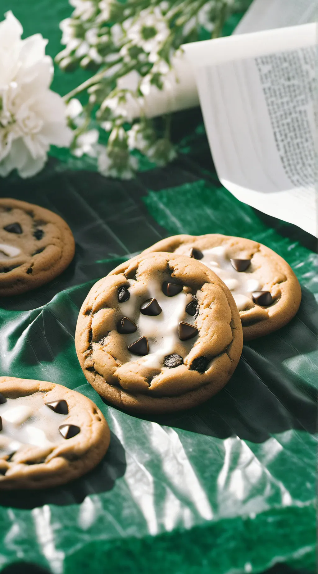ai character: cookie and paper background