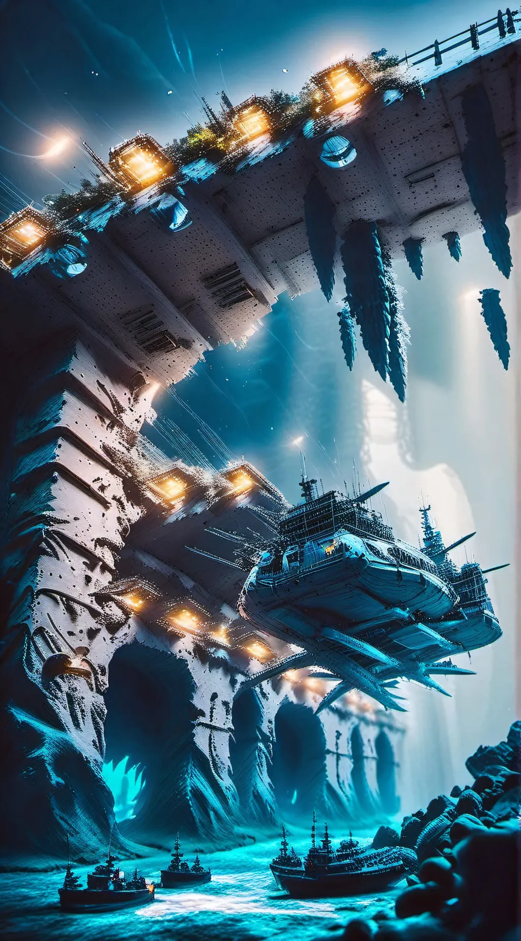 ai character: underwater base  background